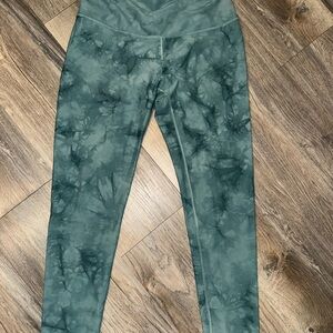 Green Tie-Dye Leggings